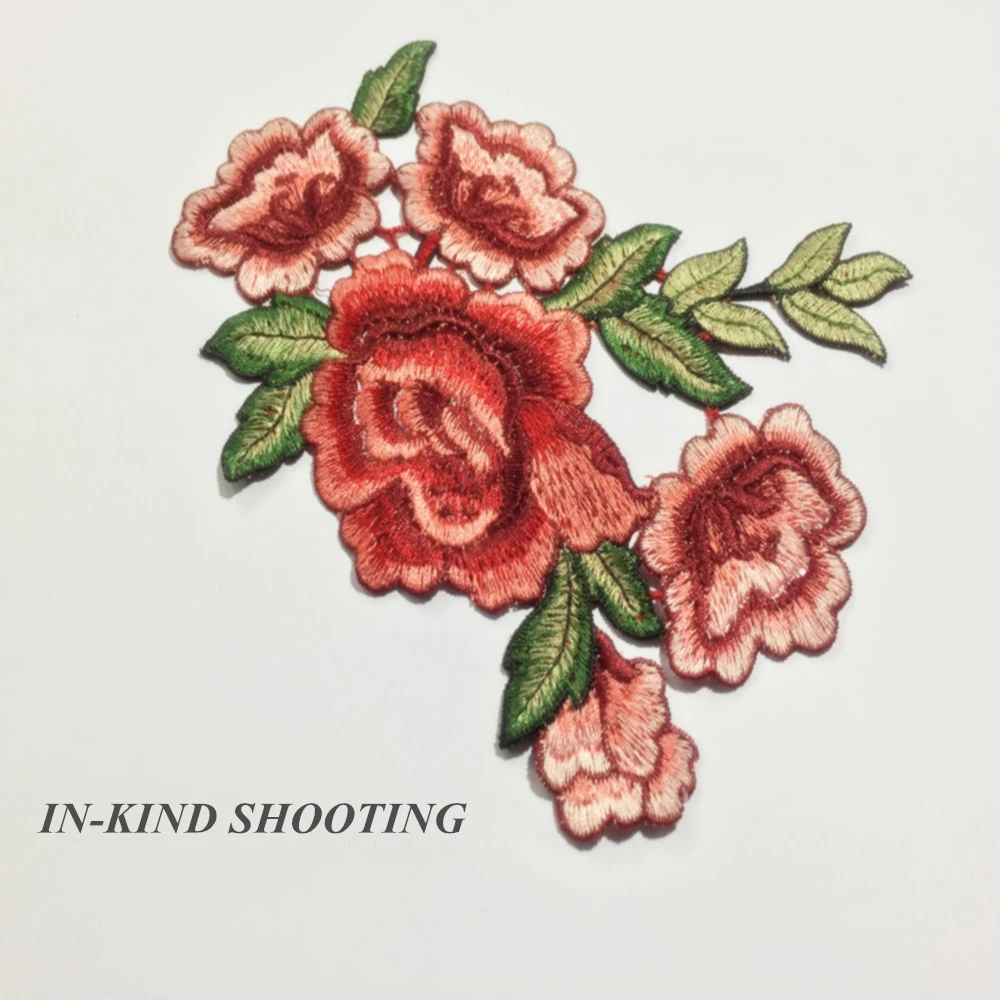 Роза Вышитые нашивки цветы стикер одежда Parches Para La Ropa аппликации вышивка цветок