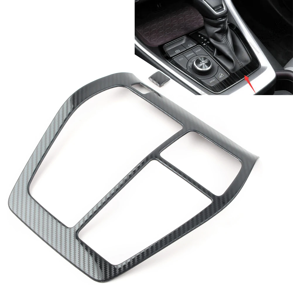 

Carbone Fiber Car Inner Gear Shift Box Panel Molding Cover Trim Stainless Steel Decoration For 2019 2020 Toyota RAV4 RHD Only