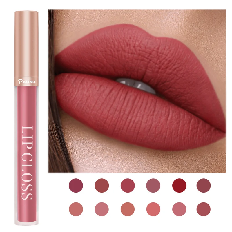 

Sexy Red Lipstick Non-stick Lip Glaze Matte Velvet Lasting Not Easy To Fade Lip Gloss Lipstick Makeup Cosmetic TSLM1