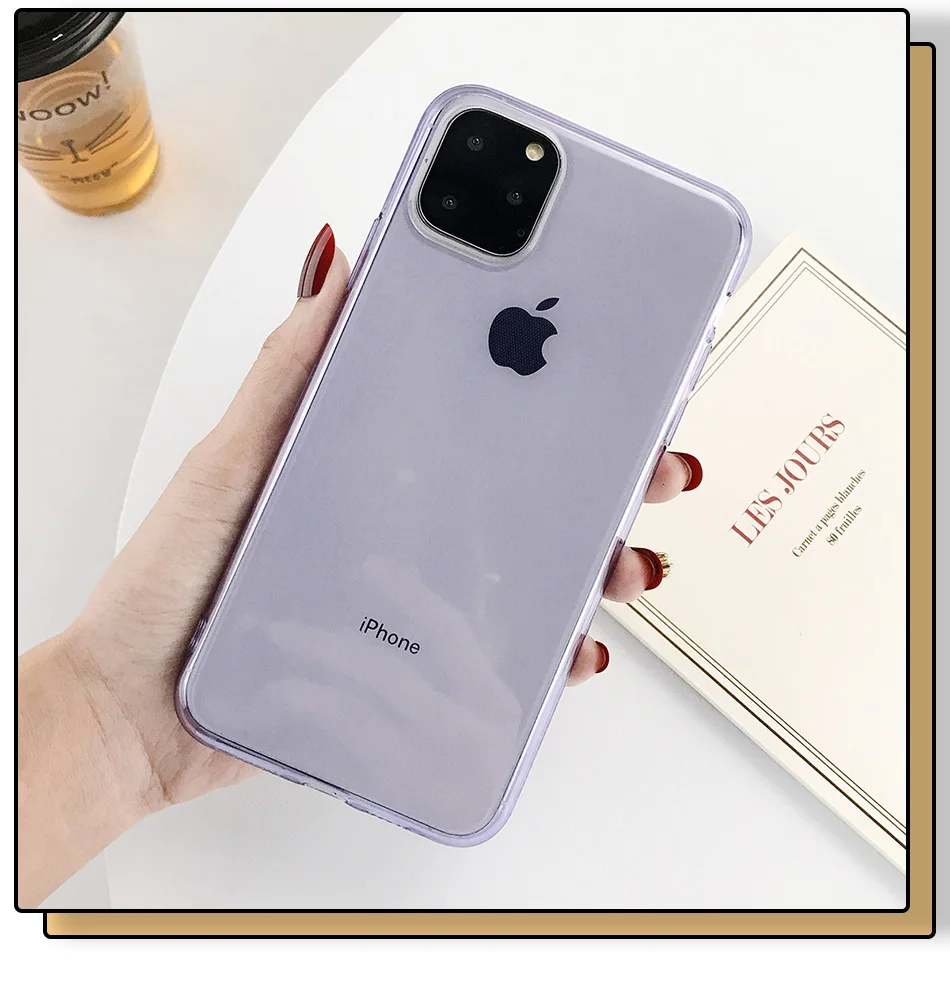 KJOEW чехол для телефона для iPhone 11 Pro Max X XS XR Xs Max transapent Мягкий ТПУ силиконовый чехол для iPhone 6 6s 7 8 Plus чехол s Capa - Цвет: Фиолетовый