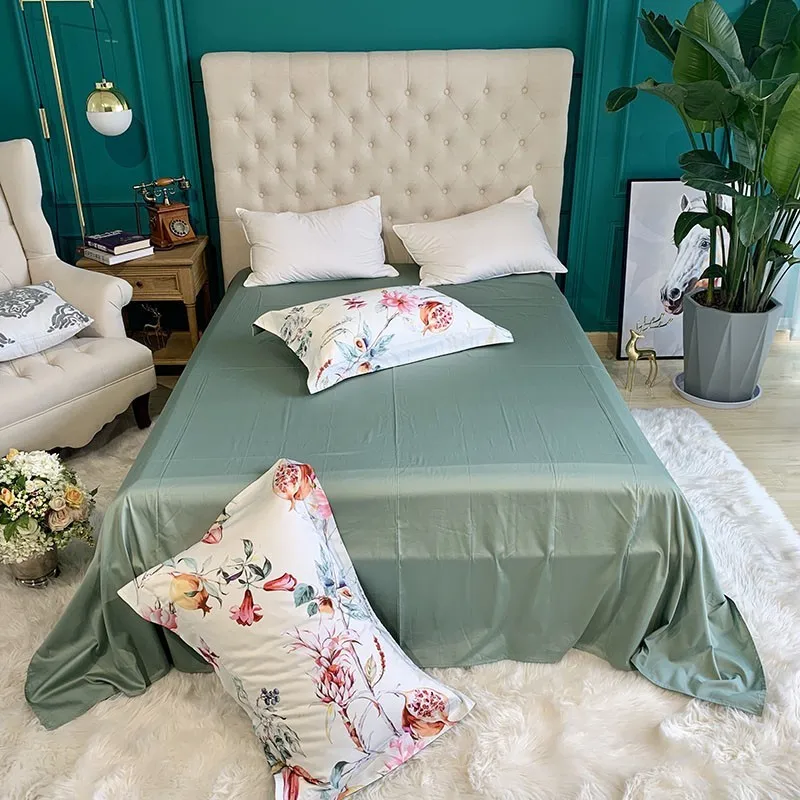 

HD print Botanical Floral Duvet Cover Set Egyptian Cotton 4Pcs Bedding Set Quilt Cover Bed sheet Pillowcases King Queen 4Pcs