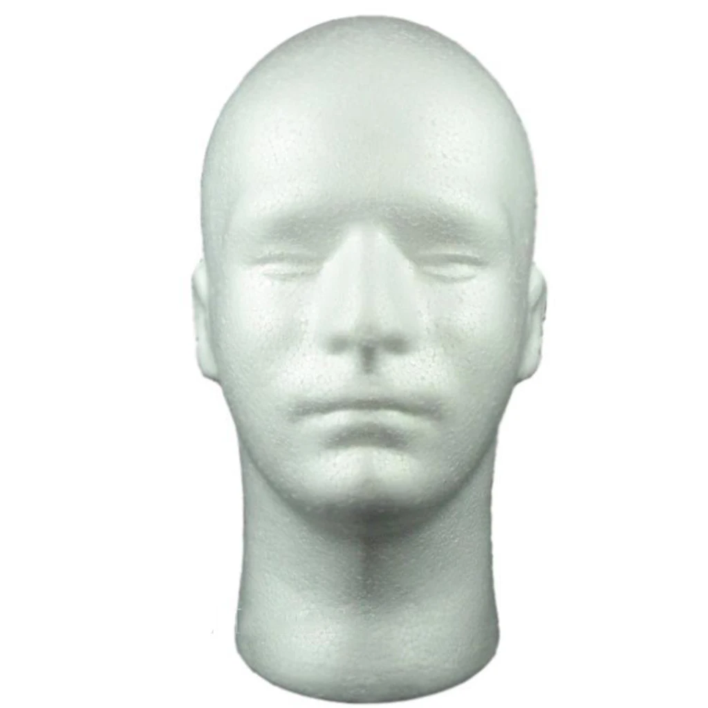 

7x 12'' Styrofoam Wig Head - Male Foam Mannequin Wig Stand and Holder - Style, Model and Display Hair, Hats and Hairpieces