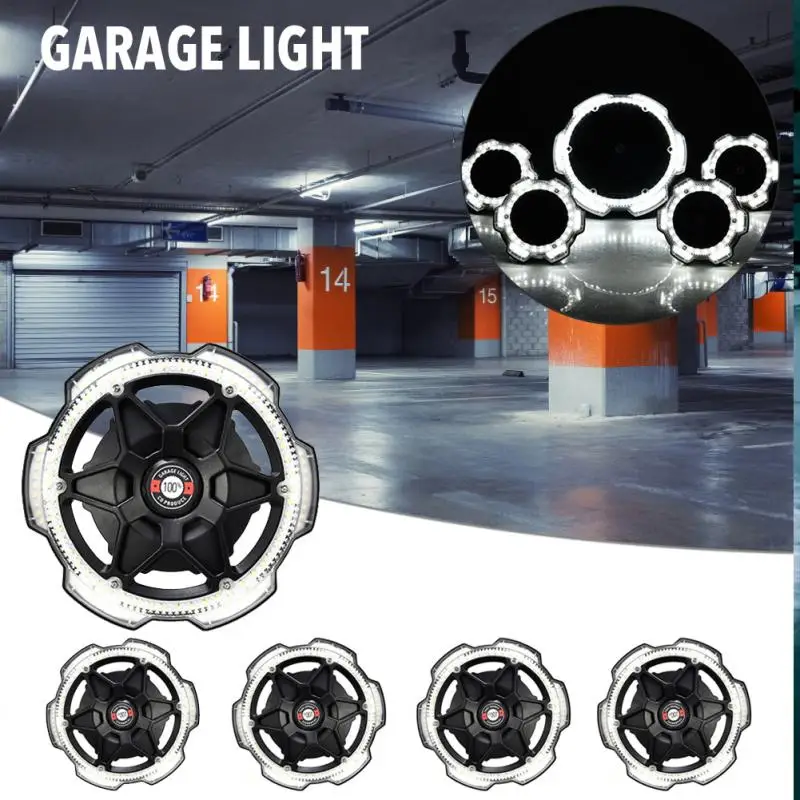 120W Garage Warehouses Parking Lots Ceiling Light Round Bulb 5 Head Lighting Ultra-high Brightness LED Multi- Point Illumination