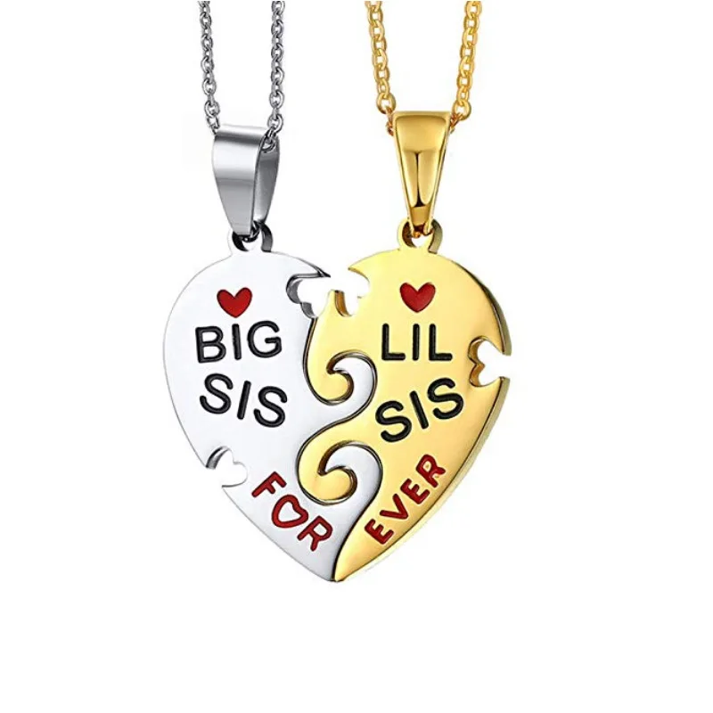 Сердце головоломка ожерелье кулон мама сестра юбилей Ювелирное Украшение на