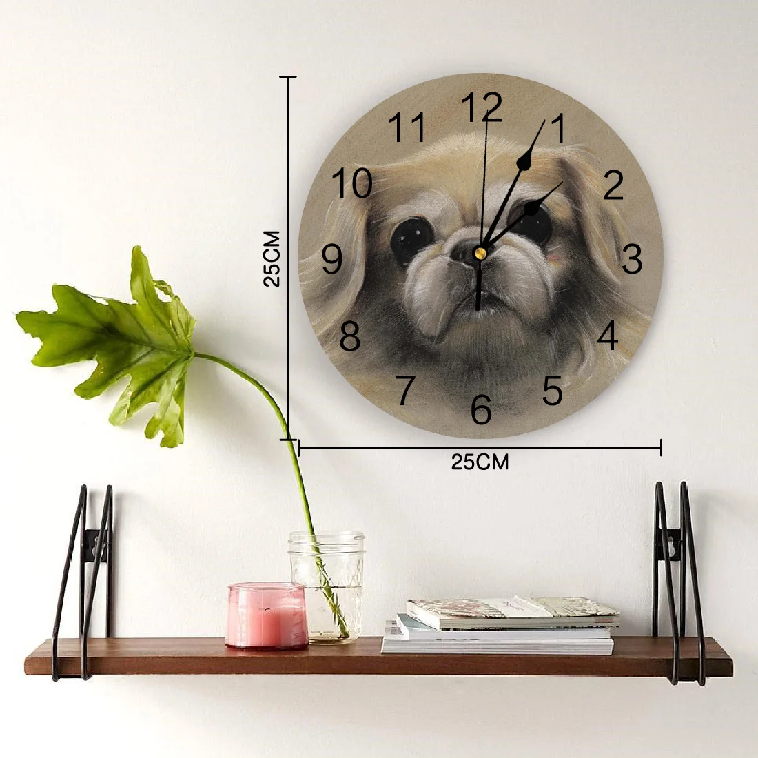 Hand Drawn Puppy Head PVC Wall Clock Living Room Bedroom Digital Home Decore Modern Design | Дом и сад