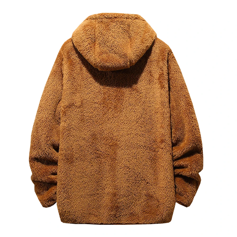 Мужская Флисовая Куртка с капюшоном осенне-зимняя теплая куртка-бомбер
