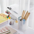 87HA креативная четырехсеточная прозрачная матовая чашка для ручек наклонная настольная наклонная цветная подставка для карандашей идеально подходит для дома