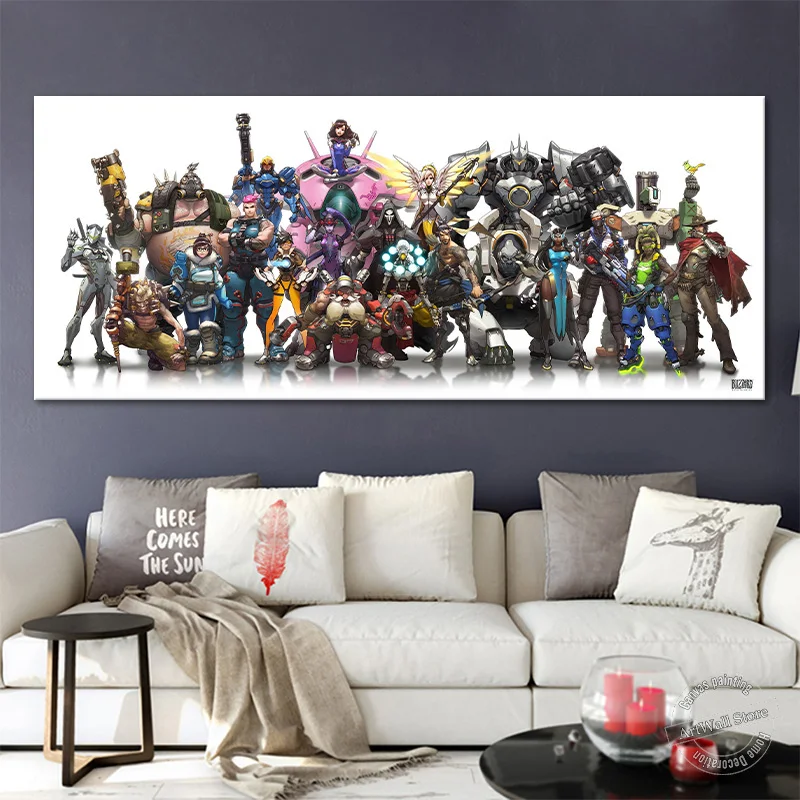 Цельнокроеное платье без рамки &quotHeroes of The Storm&quot видео игры плакат Overwatch Холст