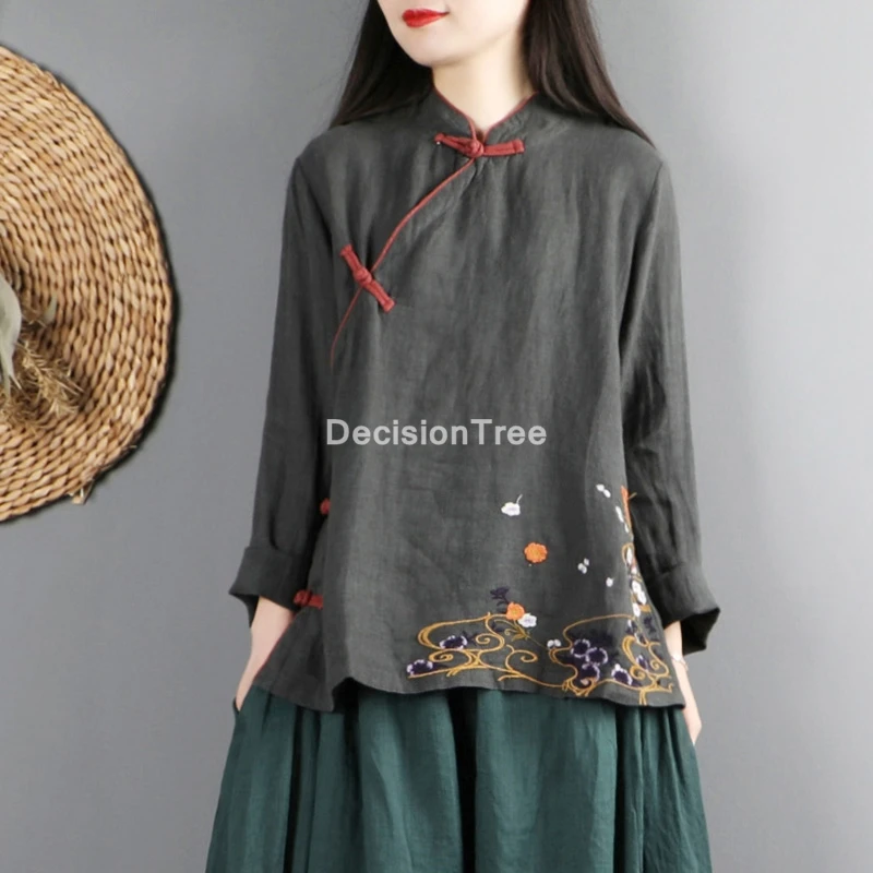 2021 костюм hanfu tang Традиционный китайский язык женская шифоновая блузка с принтом в