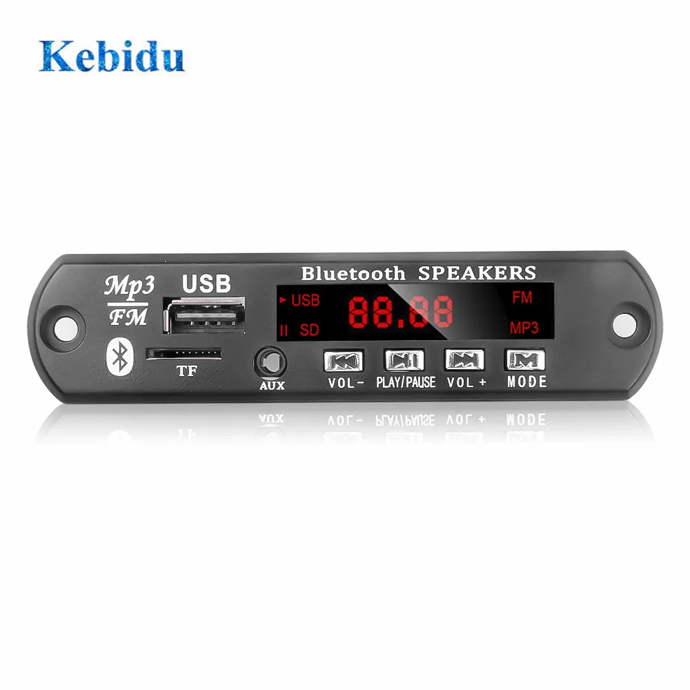Автомобильный MP3 WMA декодер KEBIDU 12 В плата аудиомодуль Bluetooth5.0 USB/TF/FM/AUX