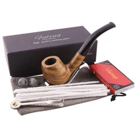 tobacco pipe set green sandalwood smoke wooden smoking ebony wood pipes with filter cleaner pipe stand for smoking accessories