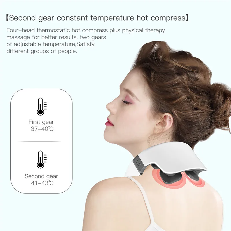 

Electric Neck Massager Pulse Back Shoulder Neck Massager Heating Pain Relief Health Care Cervical Vertebra Relaxation Machine