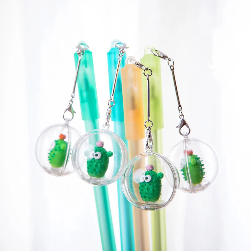 24PCS Creative Gift Crystal Ball Pendant Black Gel Pens Stationery Kawaii School Supplies |