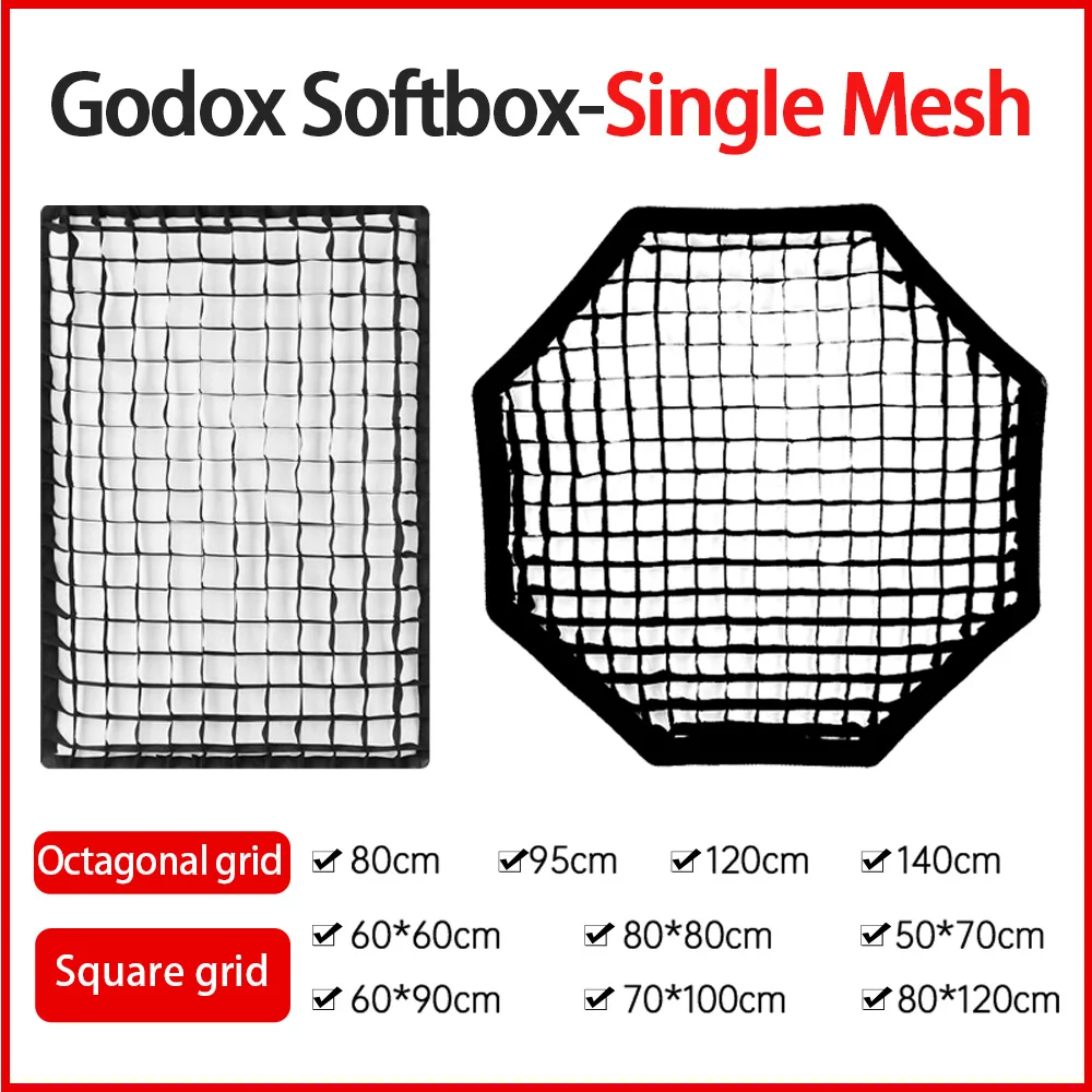 Godox 50*70/60*60/60*90/70*100/80*80/80*120 см 95 120 140 сотовая сетка для Фото Отражатель Зонтик
