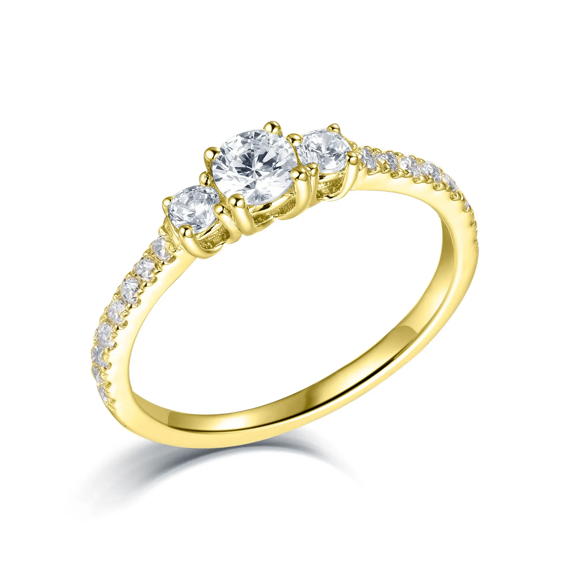 TL-375 925 Sterling Silver Ring 4mm Stone Female Wedding Engagement Fine Jewelry Lasting Forever Best Gift for Birthday | Украшения и