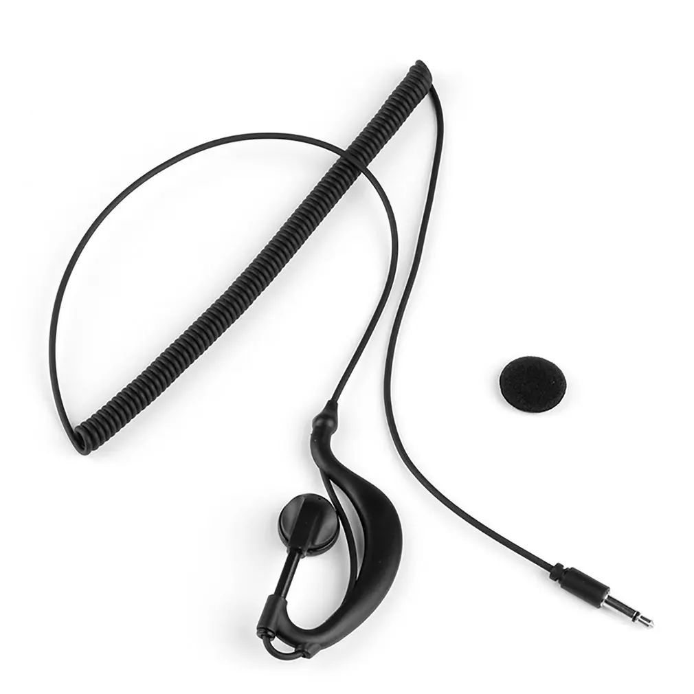 

3.5mm Curved Mono Earphone Listen Only Earpiece For Speaker Mic For 2way Radio Durable Curved Mono Earphone
