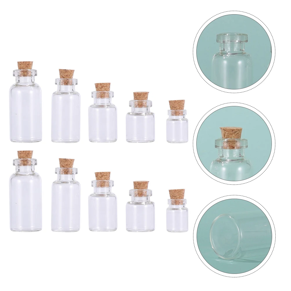

25pcs Glass Bottles Wishing Bottles Mini Bottles Drifting Bottles for Decor Party Home