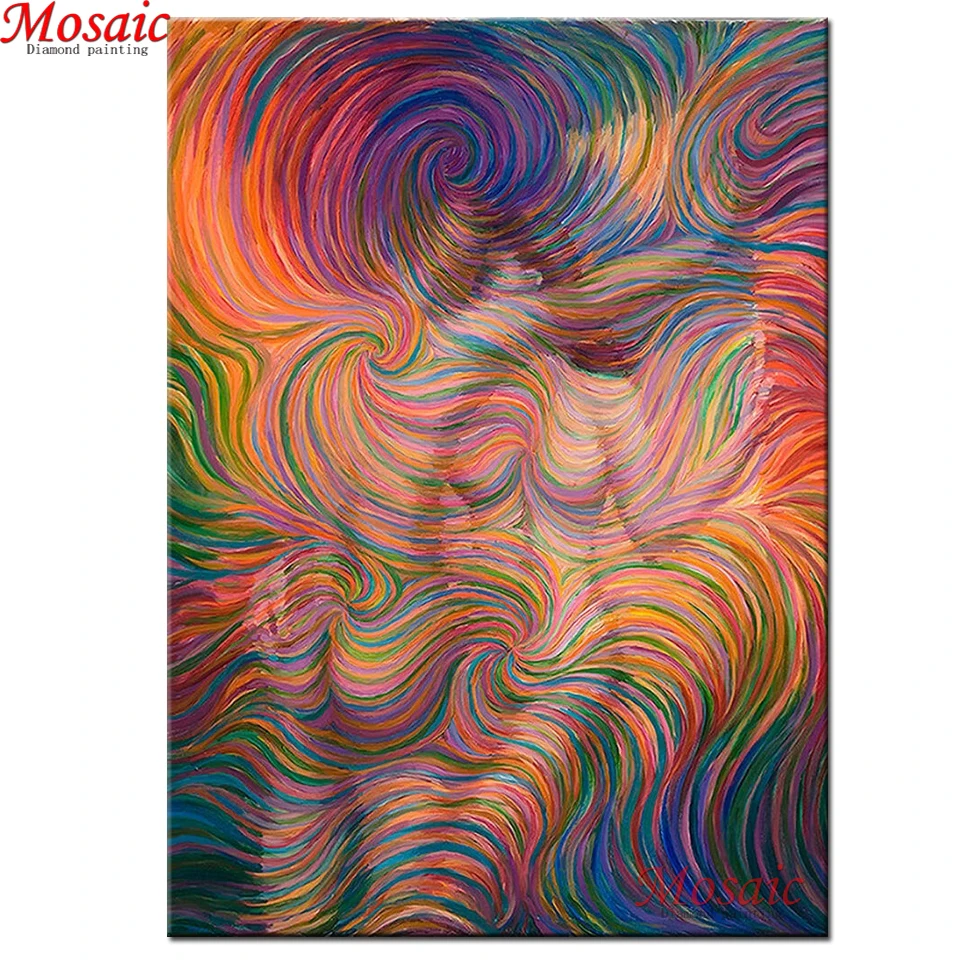 Полностью квадратная круглая Алмазная картина петля абстрактное искусство 5D DIY