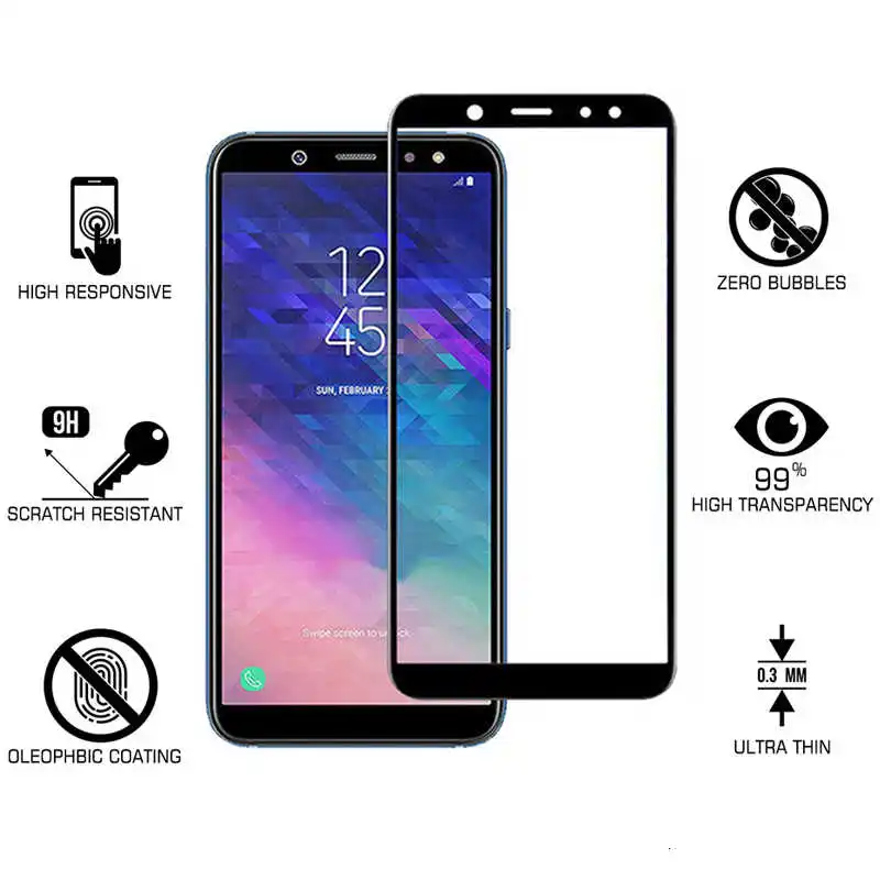 5d стекло для Samsung A7 A6 A8 A9 более полная защита Galaxy J8 J6 J4 plus закаленное j4 j6 экрана a6 9h