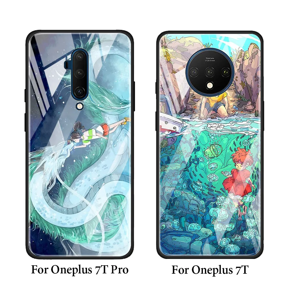 anime totoro ghibli art tempered glass cover for oneplus 9 r 8t 8 nord z 7 7t pro 5g silicone phone case coque shell free global shipping