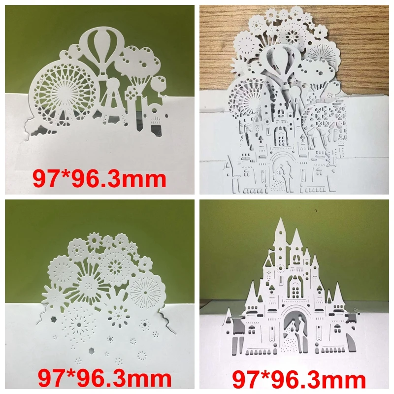 4 сцен парк развлечений металлический Трафаретный вырубной штамп Трафареты