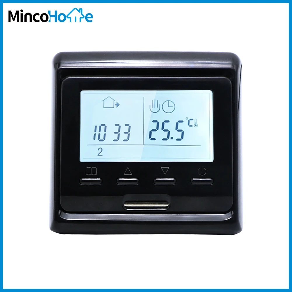 

Черный программируемый комнатный смарт-термостат для бойлера/привода/электрического подогрева пола, домашний термостат, 6 периодов, 5 + 2