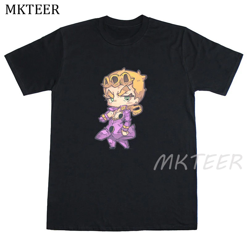 

2020 короткая футболка с героями из японского аниме «приключения Джоджо футболка Для мужчин Харадзюку уличная одежда футболка классная футб...