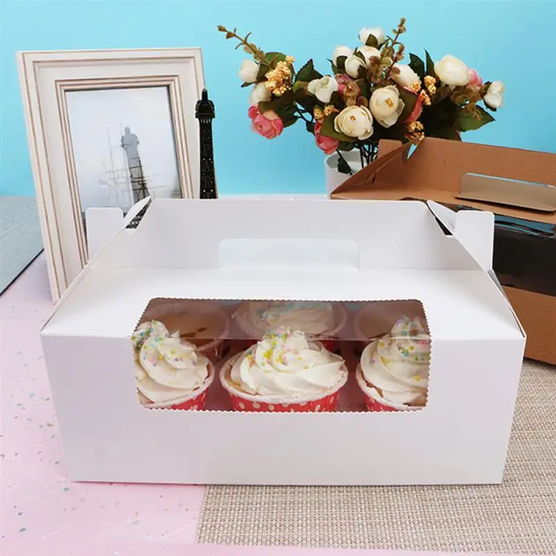 8 шт 6 Полость кекс коробка десерт лакомство держатель портативный бумажные