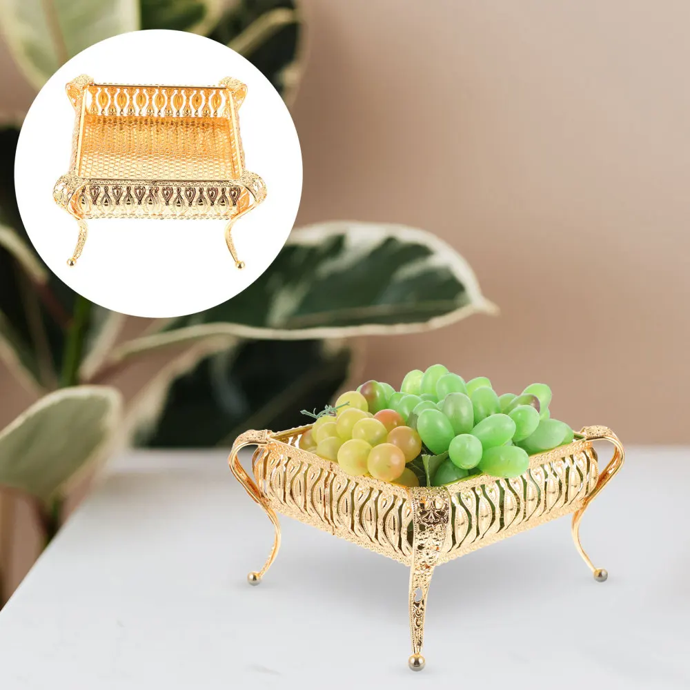 

1pc European Style Metal Fruit Plate Snacks Candy Storage Or Serving Plate
