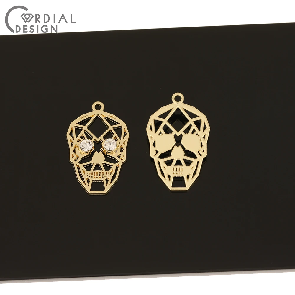 

Cordial Design 100Pcs 20*32MM Jewelry Accessories/Hand Made/Skull Shape/DIY Rhinestone Charms/Jewelry Findings & Components