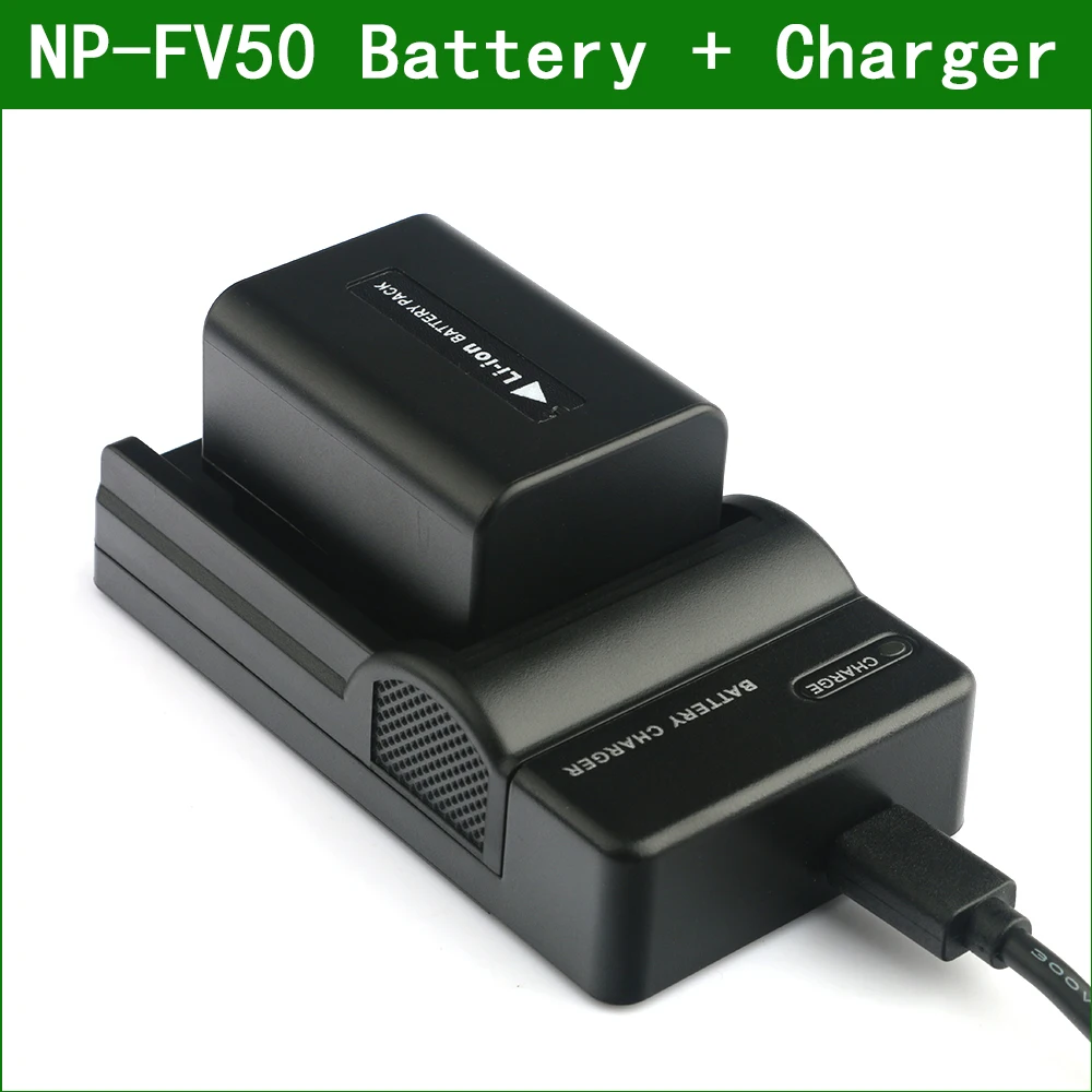 

LANFULANG NP-FV50 NP FV50 Battery and Ultra Slim Micro USB Battery Charger for Sony HDR-CX115 DCR-SR58 HDR-PJ10 HDR-PJ20