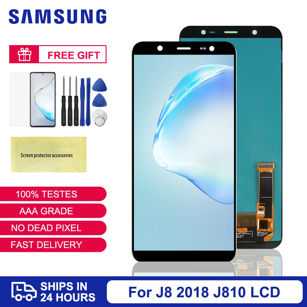 ЖК экран 6 0 ''Super AMOLED для Samsung J8 2018 дисплей J810 сенсорный дигитайзер в сборе