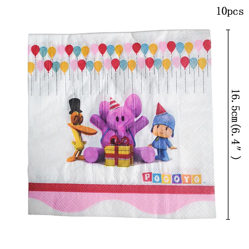 napkin-10pcs Вечерние принадлежности POCOYO детская тематическая вечеринка на день рождения украшения новорожденного ребенка душ продукты украшения одноразовые чашки - Цвет: napkin-10pcs