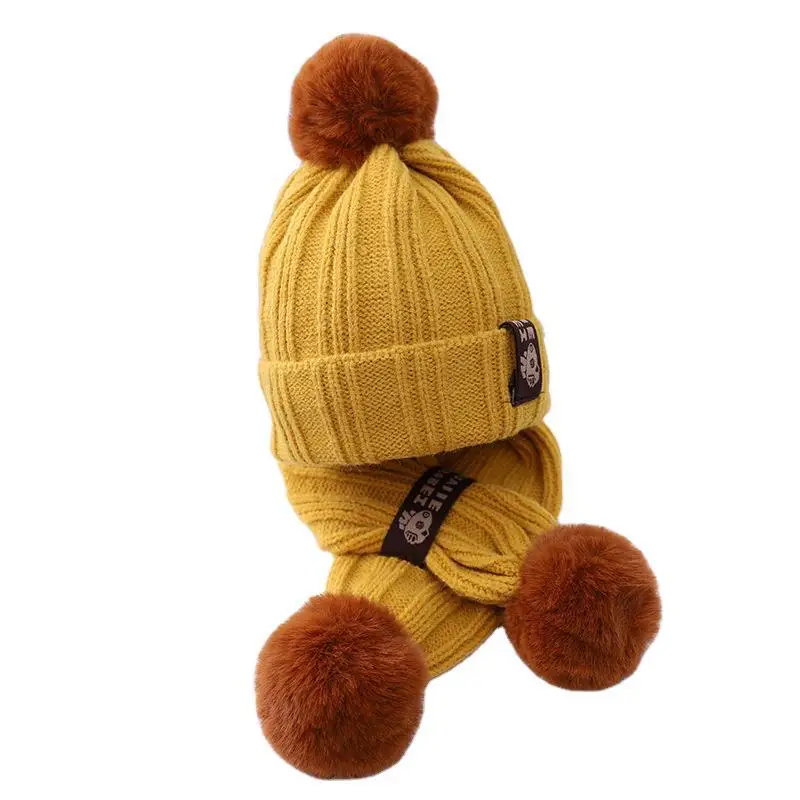 

2 шт., детская вязаная шапка-шарф для новорожденных