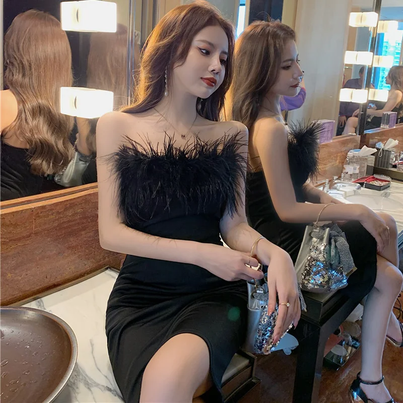 

CMAZ 2021 Party Outfits For Women Dress Elegant Midi Long Length Dresses Fashion Sexy Night Slim Vestidos Female Club Clothes