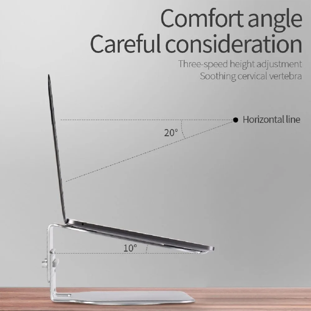 LLANO Laptop Stand Desk 360 Degree Rotating Bottom Height Adjustable for MacBook Air Pro Bracket Cooling Pad PC Laptop Holder