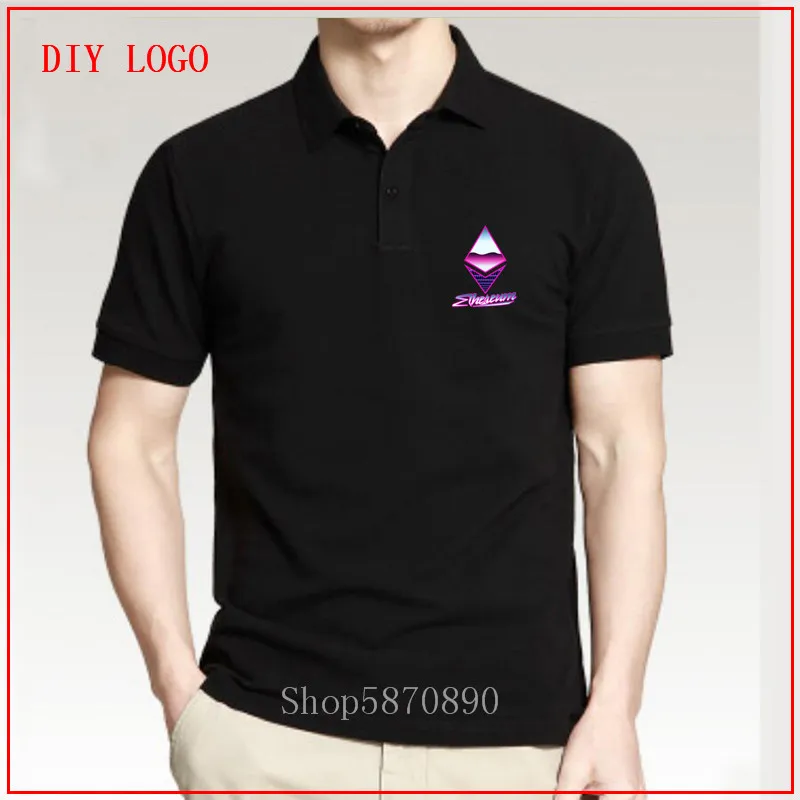 Футболка-поло с логотипом Ethereum мужская крутая модная рубашка в стиле ретро