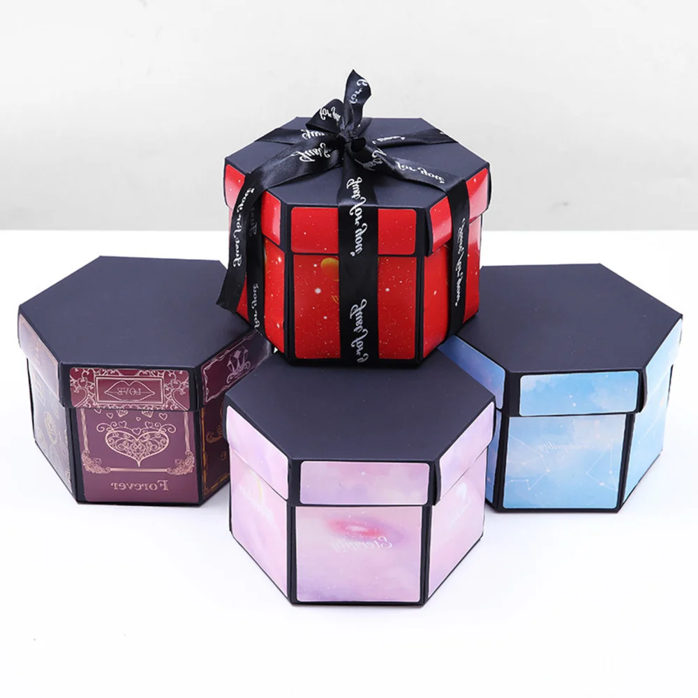 

Creative Gift Box Hexagon Explosion Box Photo Album Surprise Gift Box Popular DIY Handmade