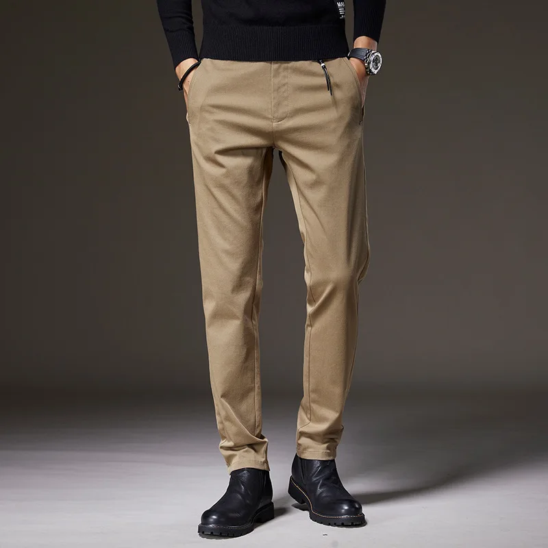 

Winter New Fashion Men Casual Solid Color Business Casual Suit Pants Japan Style High Quality Basic Simple Slim Fit Trouser Male