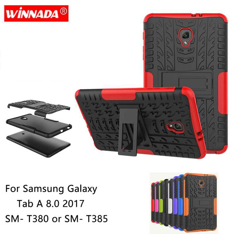 Для Samsung galaxy Tab A 8 0 2017 чехол для SM T380 T385 Tablet Armor TPU + PC противоударный подставка|Чехлы