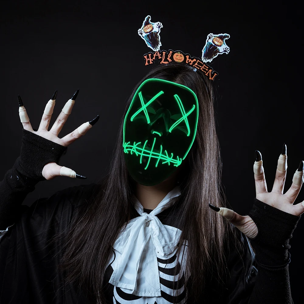 Маска для Хэллоуина светодиодный светильник Забавные Маски маска выборов