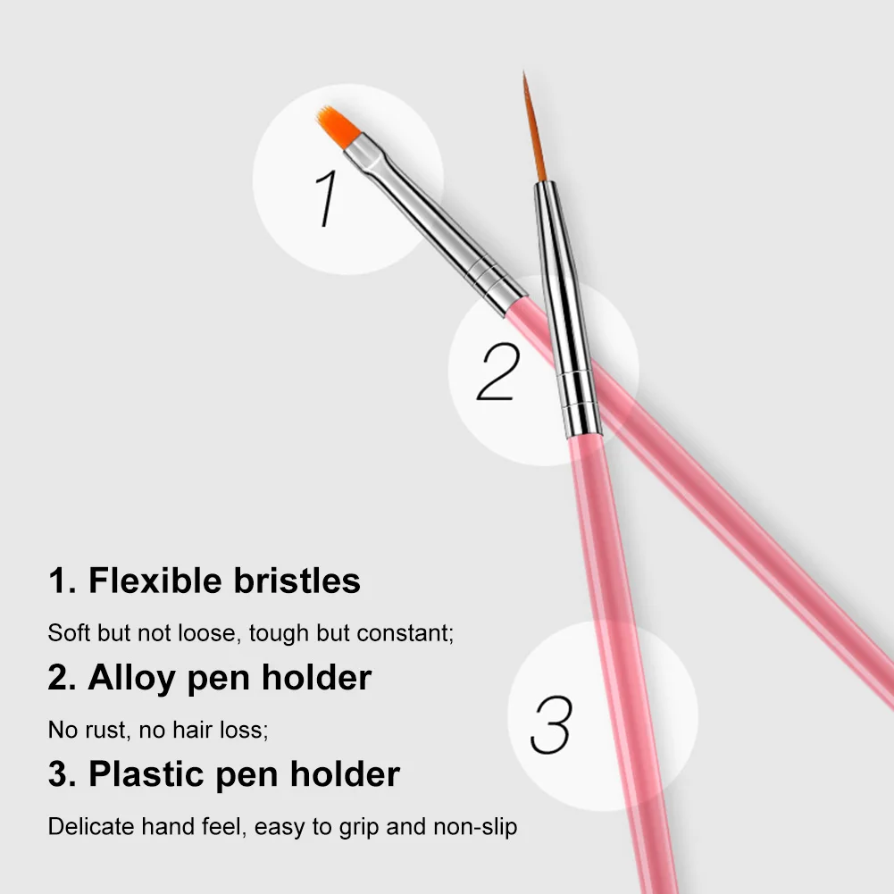 

15pcs Plastic Handle Nail Brush Painting Pen Nail Art Designing Brushes Set Manicure Salon DIY Manicure Gifts Tools Shipping