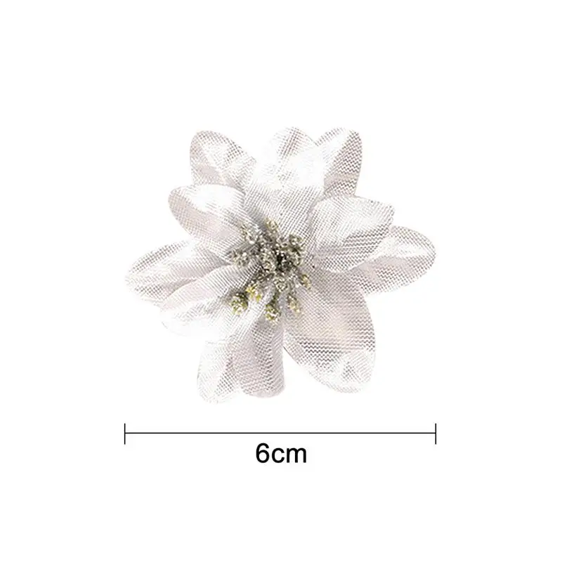 20 шт. самодельные Цветы блестящие рождественские искусственные цветы голова