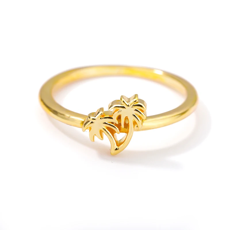 

Summer Hawaiian Jewelry 2021 New Fashion Coconut Tree Rings Vintage Rings For Women Simple Boho Ring Jewelry Best friend Gifts