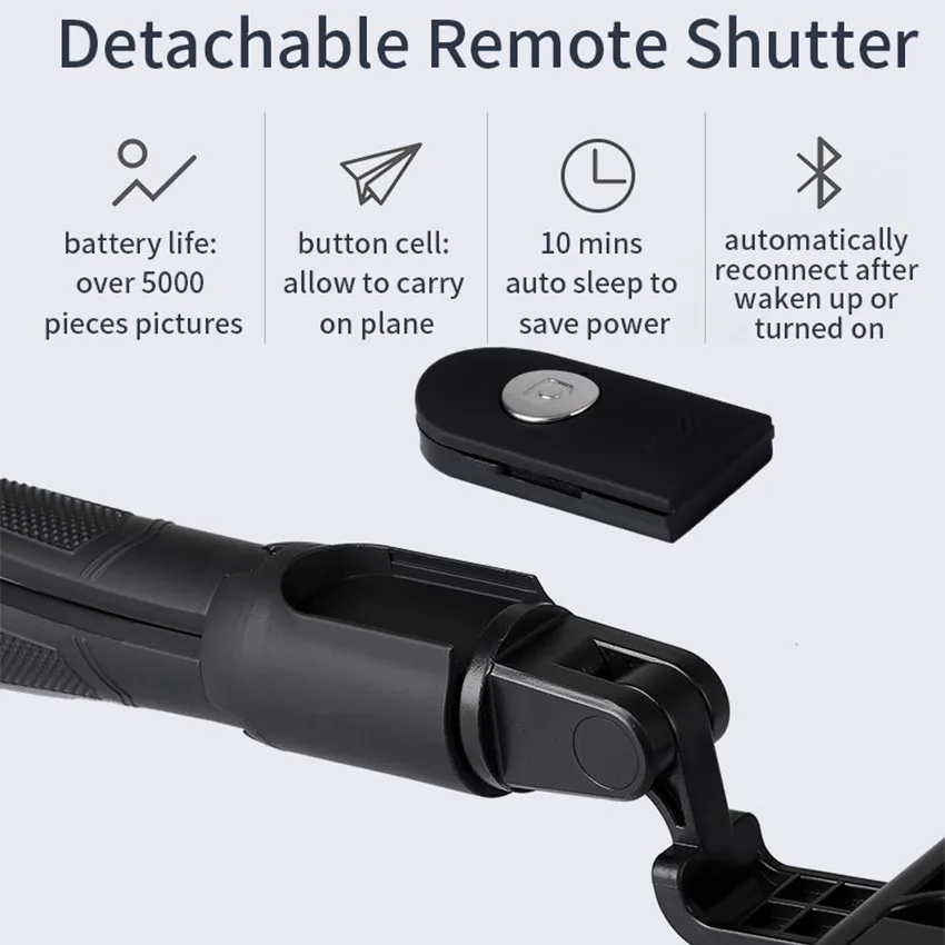 Wireless Bluetooth Selfie Stick Mini Foldable Tripod Monopods Self-Timer Artifact Rod with Mirror Remote Control for IOS Android |