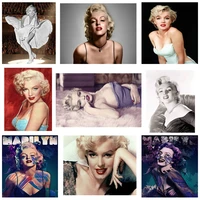 5d diy full square round marilyn monroe diamond painting kits for adult diamond embroidery lady star picture rhinestones home