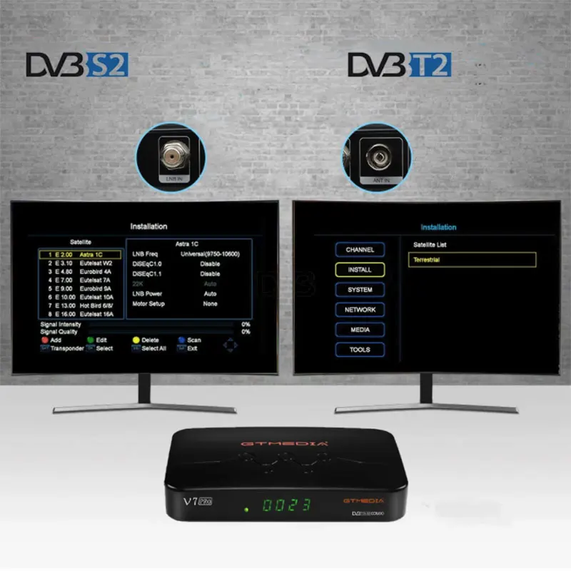 GTmedia V7 PRO DVB S/S2/T2 Recepteur Satellite HEVC H.265 1080P Full HD Satellite decoder TV box with USB wifi Youtube DVB
