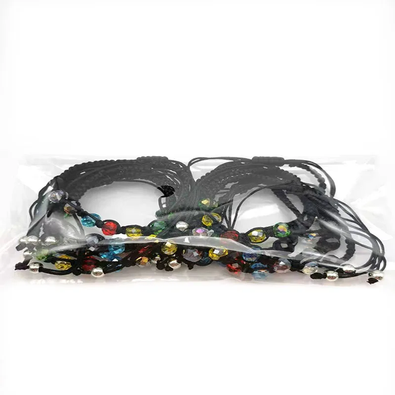 12 шт. многоцветная Хрустальная нить оплетка семь звезд массив браслет для мужчин