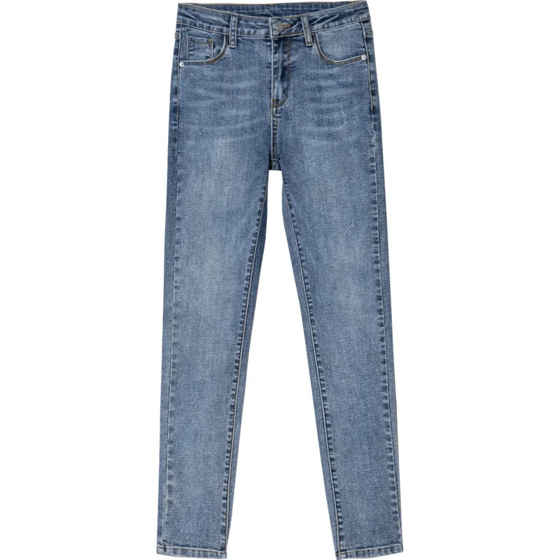 

Jeans Female Autumn 2020 New Korean Edition Tight Slim Elastic Mid-waist Slim Pencil skinny Pants mom jeans