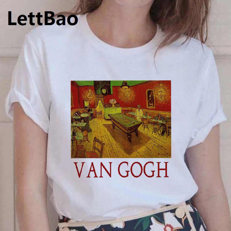Футболка Femme Van Gogh shirt Эстетическая Harajuku футболка женская модная одежда 2019 хлопок